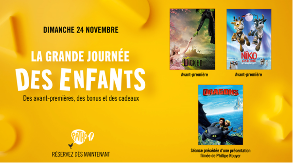 Grande journée des enfants dans les cinémas Pathé et Gaumont