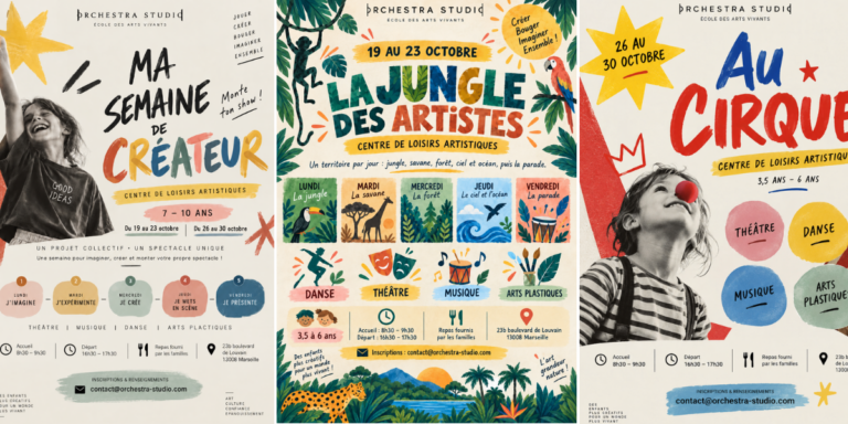 Stages vacances de la Toussaint chez Orchestra Studio : théâtre, danse, musique et arts plastiques pour les 3,5-10 ans