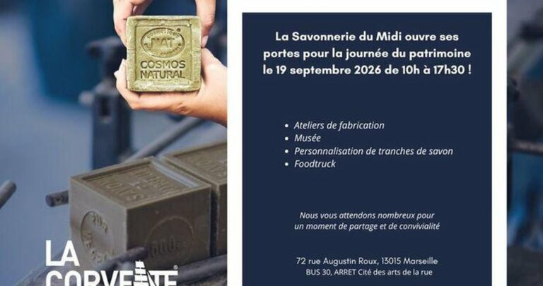 La Savonnerie du Midi ouvre ses portes à Marseille : visite, musée et atelier savon — Journées du Patrimoine 2026