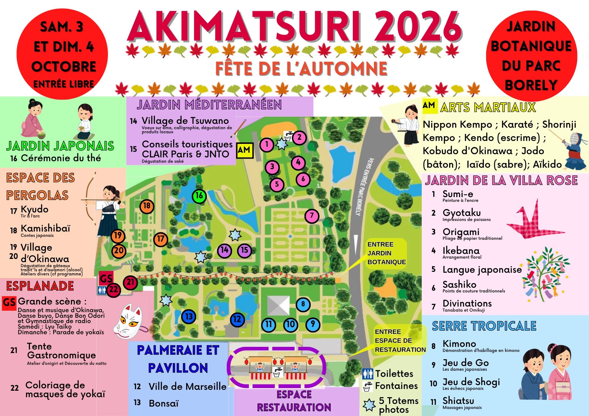 Plan d'Akimatsuri, fête de l'Automne 