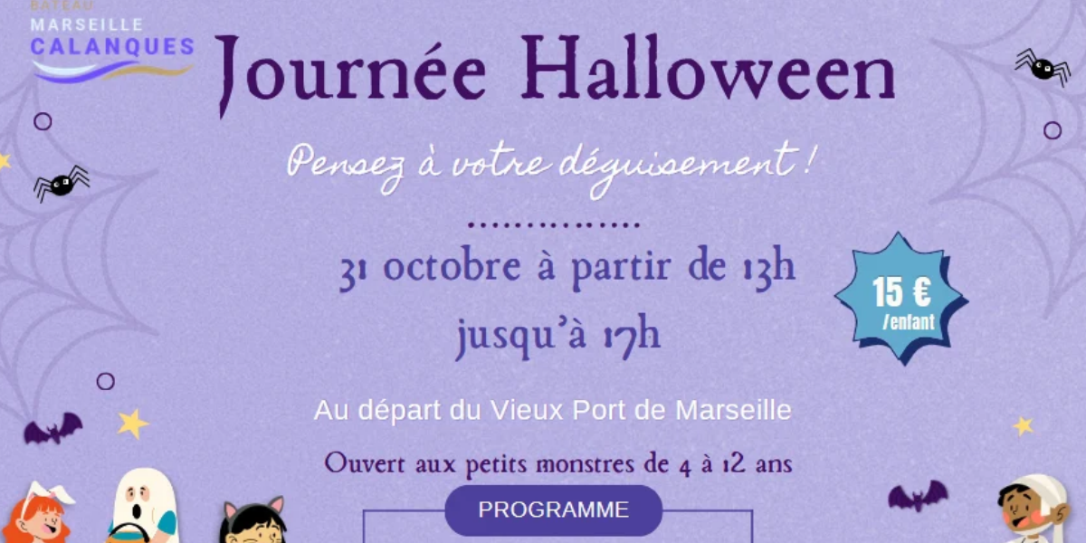 Halloween en mer à Marseille : une journée de petits monstres en catamaran jusqu'au Frioul