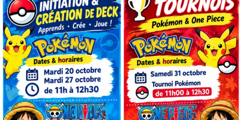 Tournois Pokémon et One Piece pour les moins de 16 ans, à Aubagne