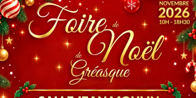 Foire de Noël de Gréasque : artisans, saveurs provençales et lettre au Père Noël, les 21 et 22 novembre
