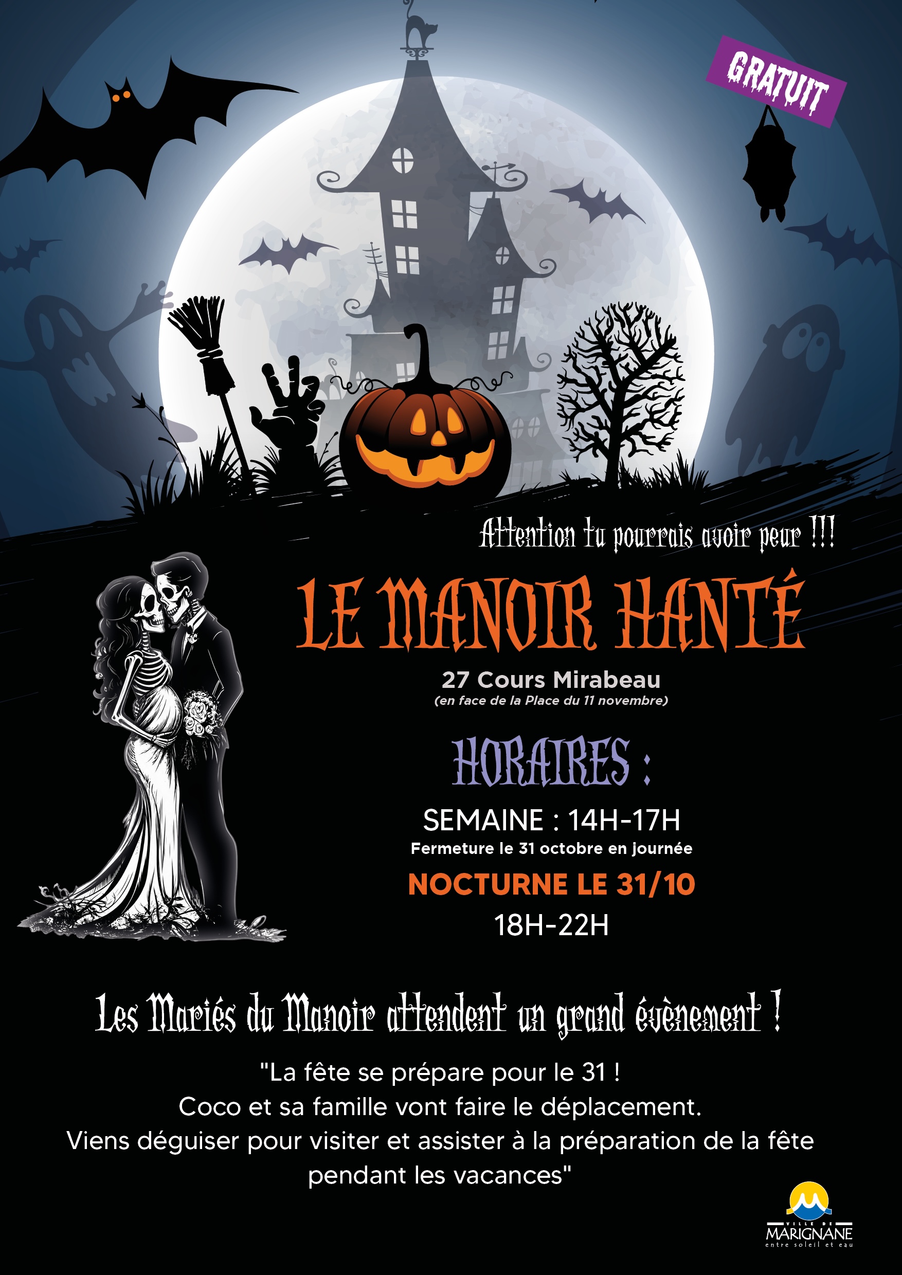 Affiche de la Parade Coco d'Halloween à Marignane le 31 octobre 2026